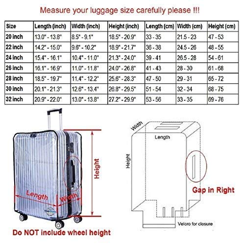 28 Inch Clear PVC Transparent Zippered Suitcase Covers