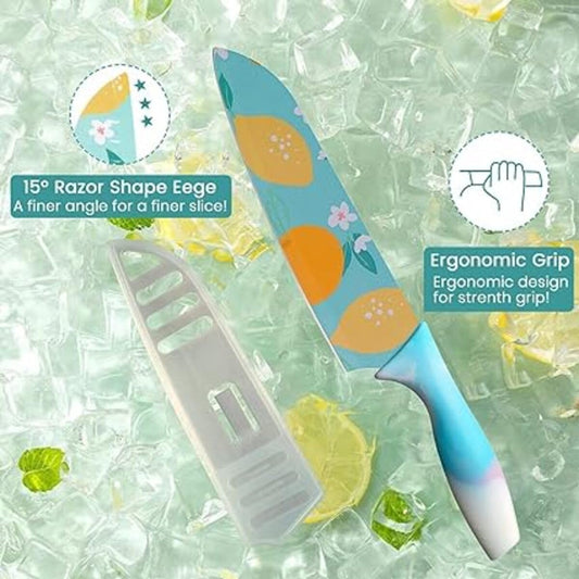 Fruit Printed Coated Blade Stainless Steel Kitchen Knife