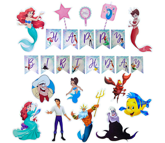 Mermaid Theme Birthday Decorations with Props